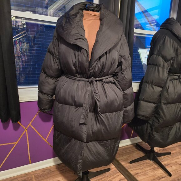 NWT PrettyLittleThing Oversized Longline Puffer Coat, Black, XXL - Picture 8 of 12